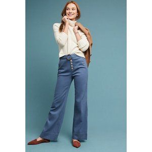 Anthropologie Cassidy Belted Wide-Leg Pants